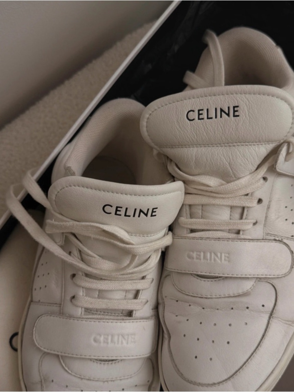 Celine White High-Top Sneakers | Size 40 | Full Set - Picture 12 of 14